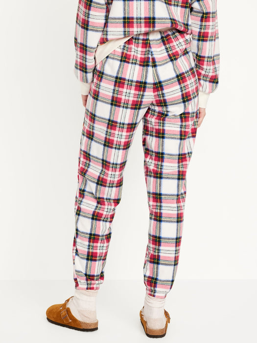 High-Waisted Micro Fleece Pajama Jogger Pants