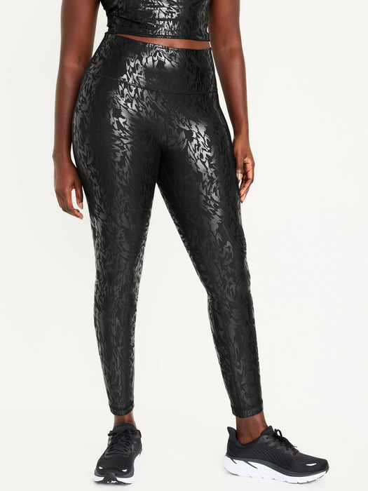 High-Waisted PowerSoft Foil-Print Leggings for Women