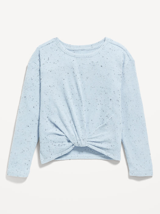 Long-Sleeve Twist-Front Top for Girls