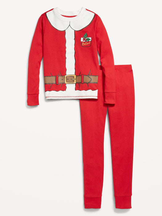 Gender-Neutral Snug-Fit Holiday Graphic Pajama Set for Kids