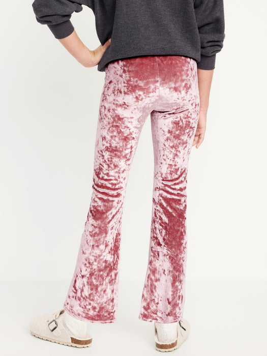 Crushed Velvet Flare Leggings for Girls