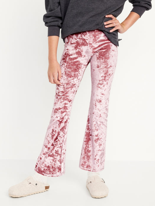 Crushed Velvet Flare Leggings for Girls