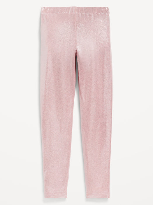 Shiny High-Waisted Leggings for Girls