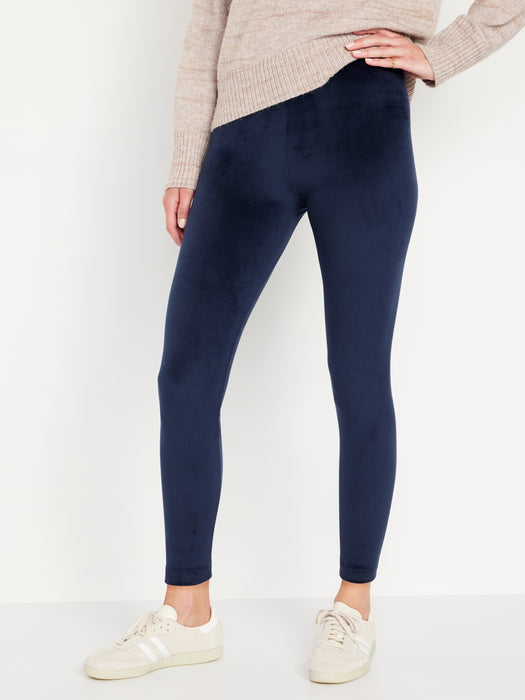 High Waisted Velvet Leggings for Women