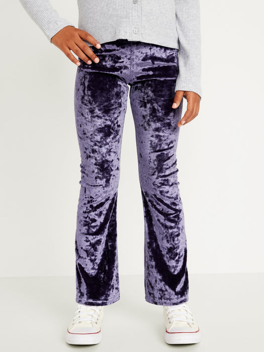 Crushed Velvet Flare Leggings for Girls