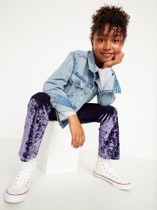 Crushed Velvet Flare Leggings for Girls