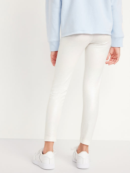 Shiny High-Waisted Leggings for Girls