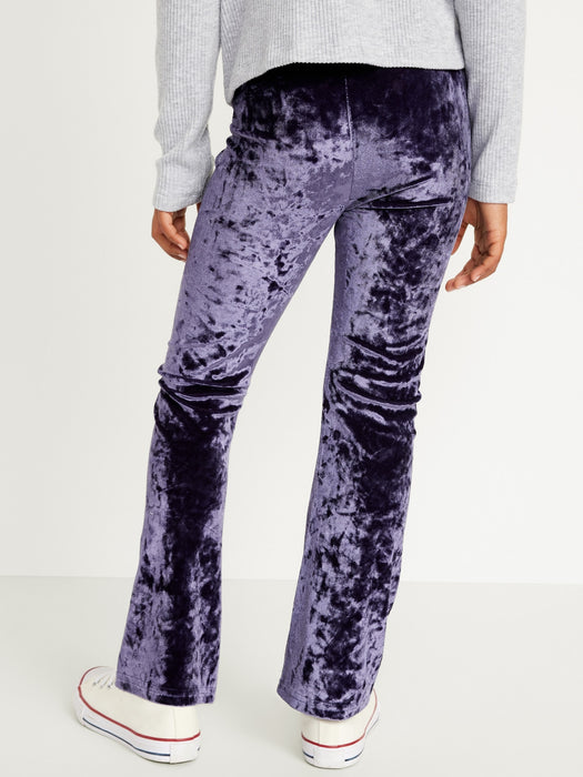 Crushed Velvet Flare Leggings for Girls