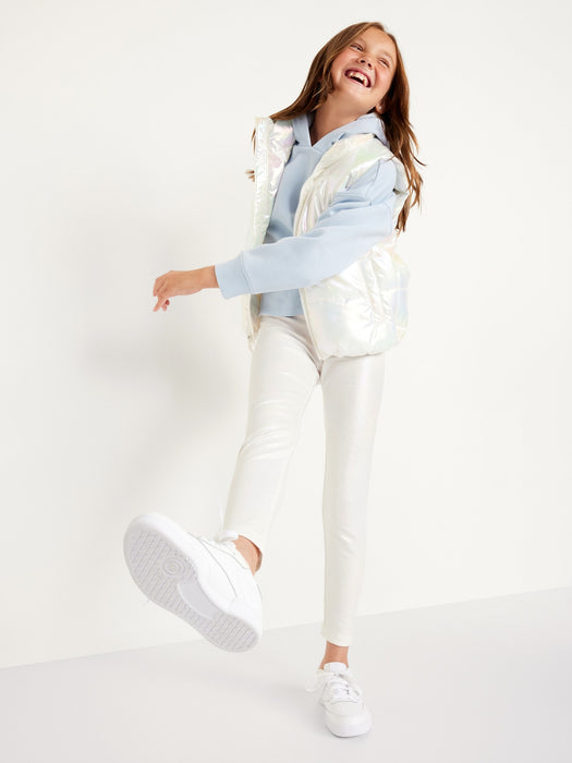 Shiny High-Waisted Leggings for Girls