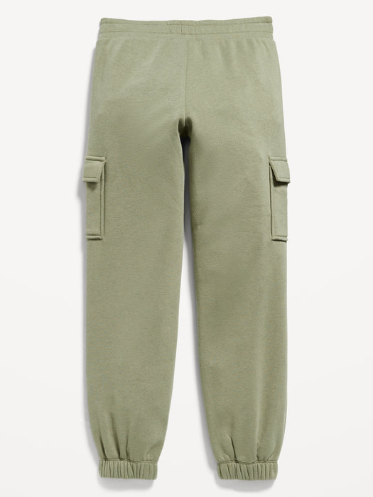 High-Waisted Fleece Cargo Jogger Pants for Girls