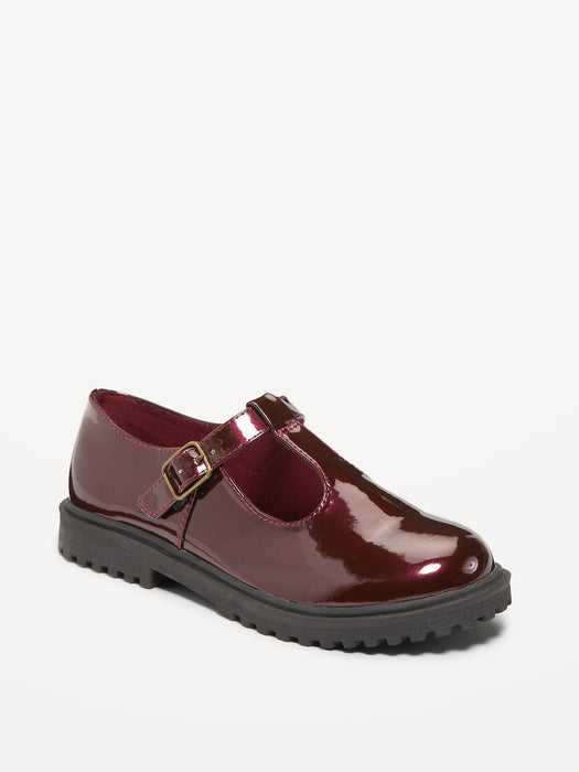Shiny Faux-Leather Mary-Jane Shoes for Girls