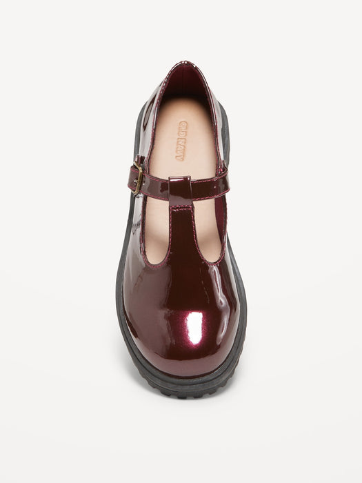 Shiny Faux-Leather Mary-Jane Shoes for Girls