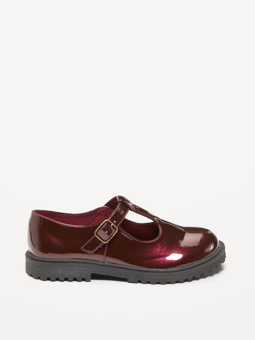 Shiny Faux-Leather Mary-Jane Shoes for Girls