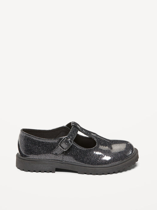 Glittery Faux-Leather Mary-Jane Shoes for Girls