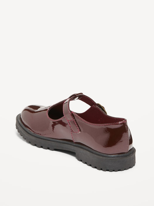 Shiny Faux-Leather Mary-Jane Shoes for Girls