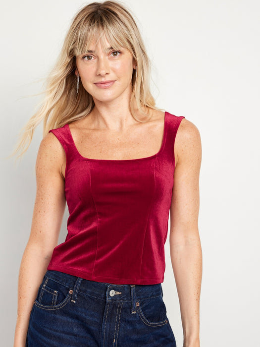 Sleeveless Velvet Top for Women
