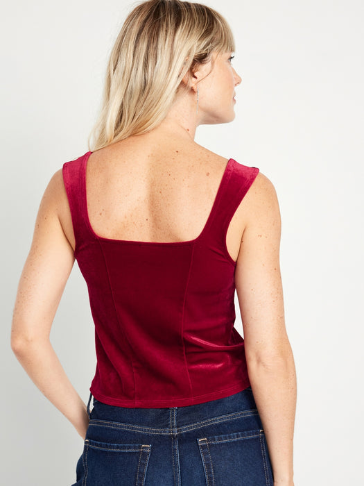 Sleeveless Velvet Top