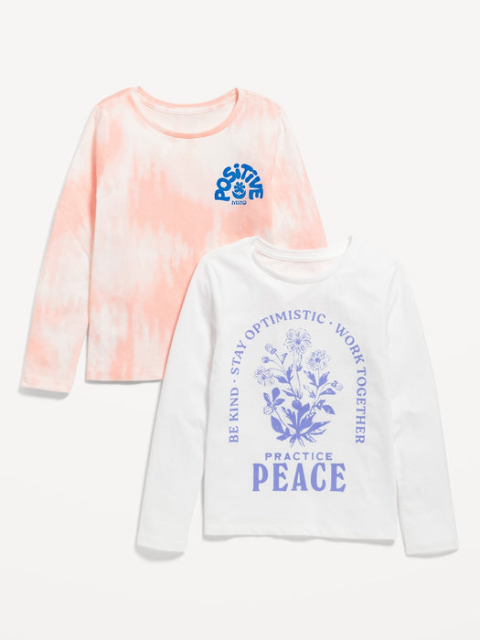 Long-Sleeve Graphic T-Shirt 2-Pack for Girls
