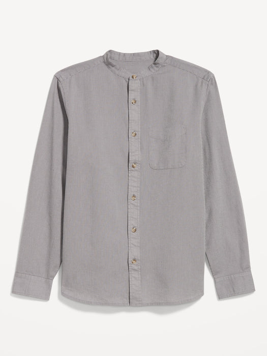 Non-Stretch Banded-Collar Oxford Shirt