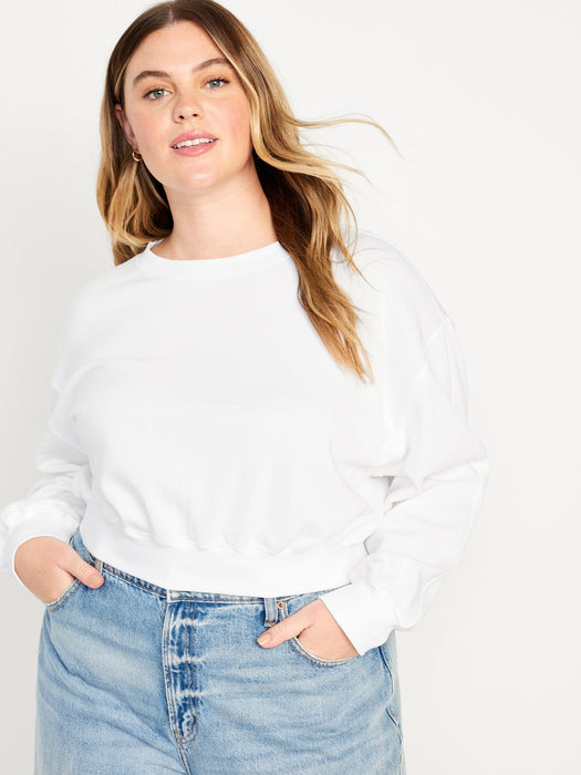 Oversized Crop Fleece Sweatshirt