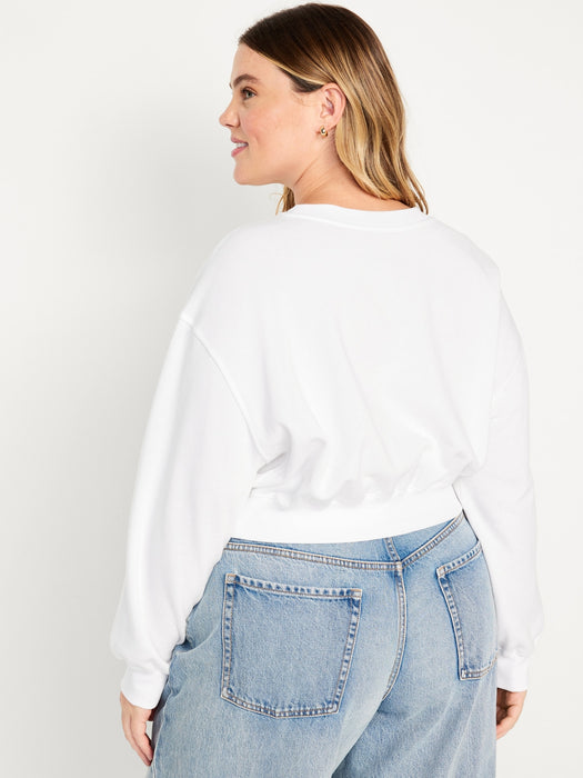 Oversized Crop Fleece Sweatshirt