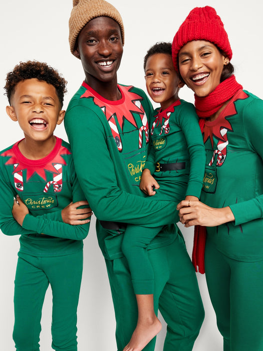 Gender-Neutral Snug-Fit Holiday Graphic Pajama Set for Kids