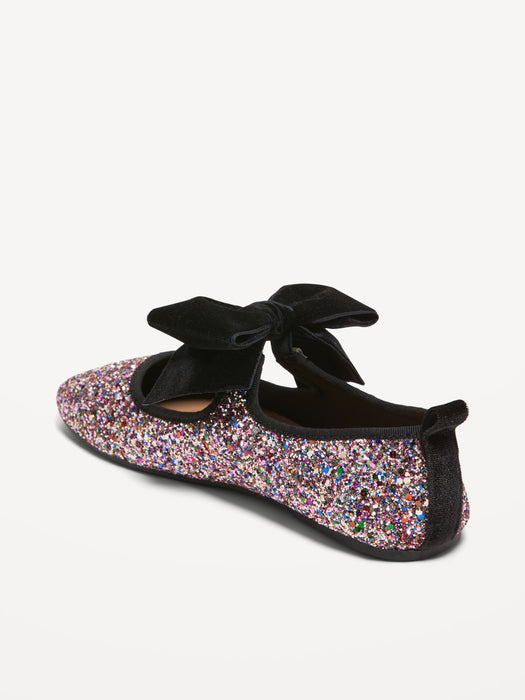 Faux-Suede Bow-Tie Ballet Flat Shoes for Girls