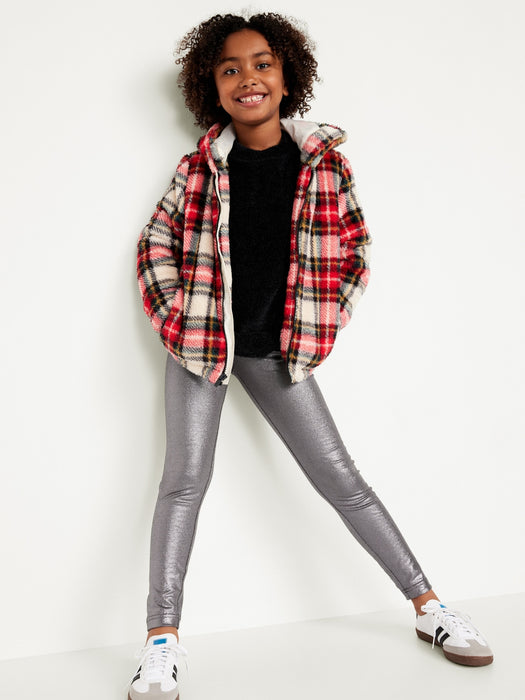 Shiny High-Waisted Leggings for Girls