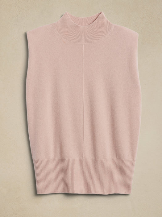 Franca Cashmere Padded-Shoulder Top