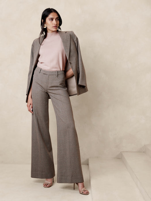 Franca Cashmere Padded-Shoulder Top