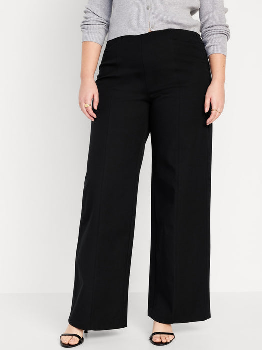 High-Waisted Pull-On Pixie Super Wide-Leg Pants