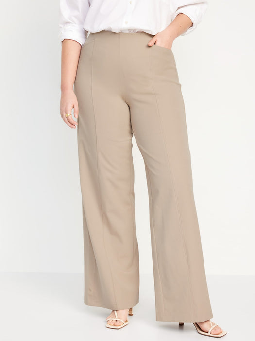High-Waisted Pull-On Pixie Super Wide-Leg Pants
