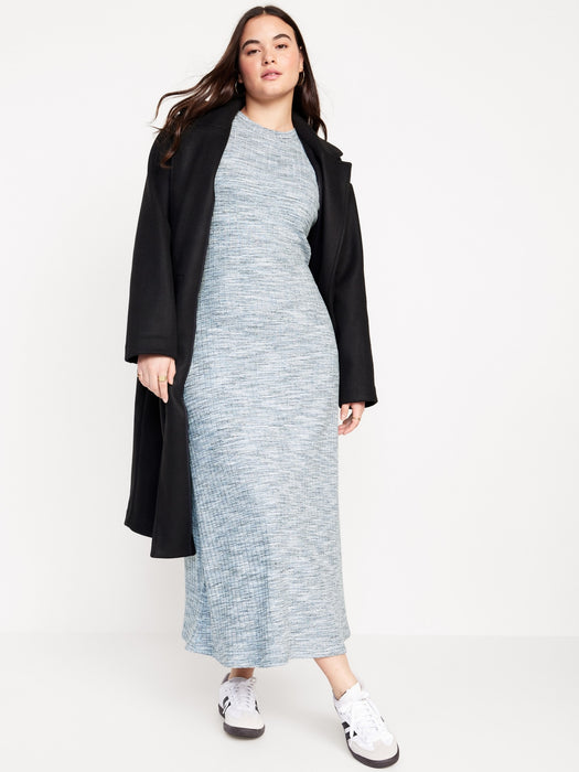 Fit & Flare Rib-Knit Maxi Dress