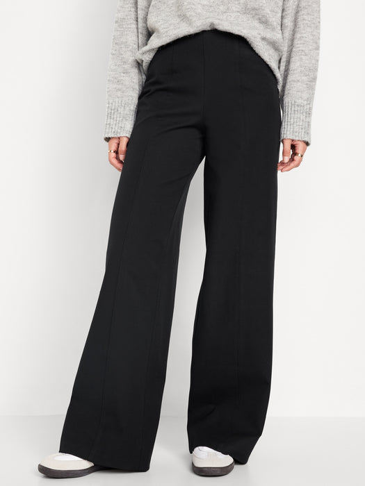 High-Waisted Pull-On Pixie Super Wide-Leg Pants