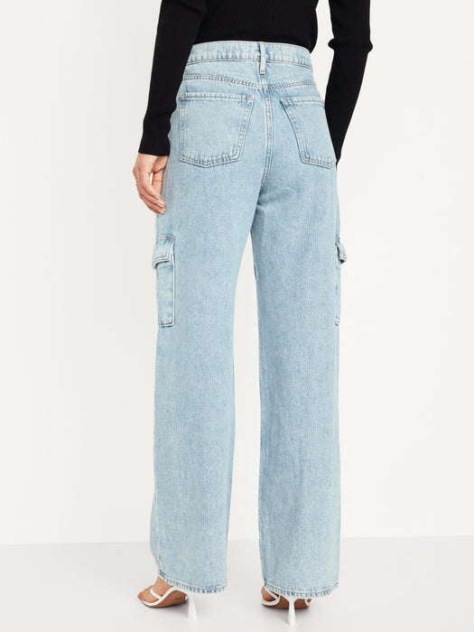 Extra High-Waisted Sky-Hi Wide-Leg Cargo Jeans