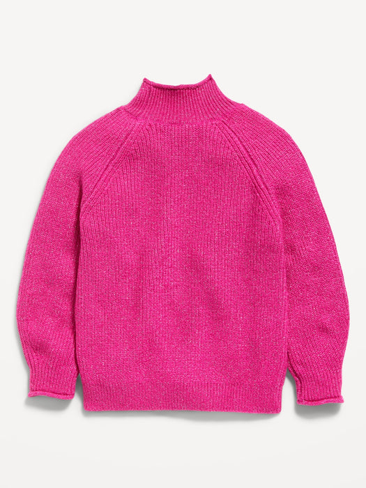 Mock-Neck Cocoon Tunic Sweater for Toddler Girls