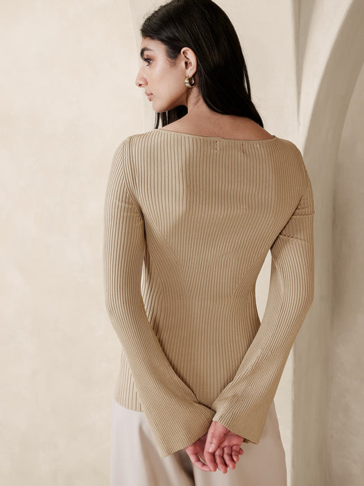 Jennie Boat-Neck Sweater Top