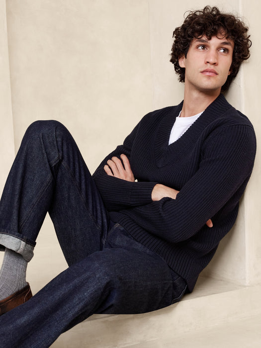 Franco Italian Merino Ribbed Sweater