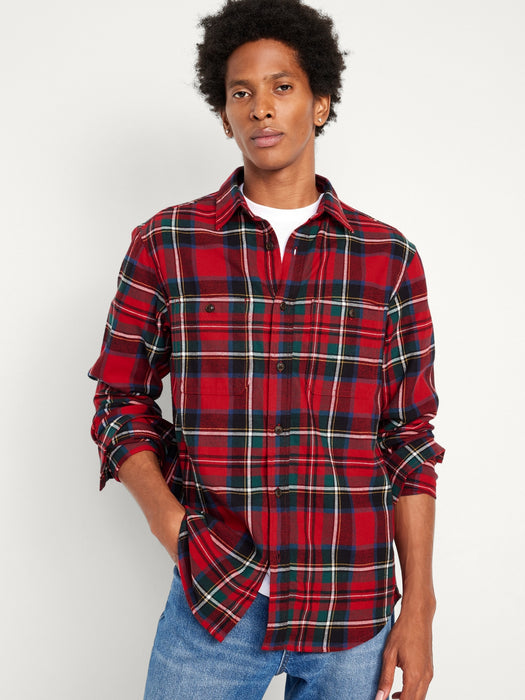 Double-Brushed Flannel Shirt