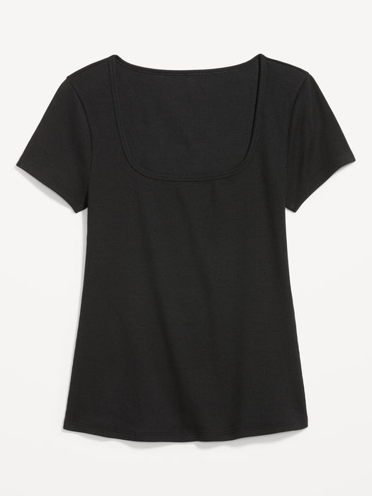 Fitted Square-Neck T-Shirt