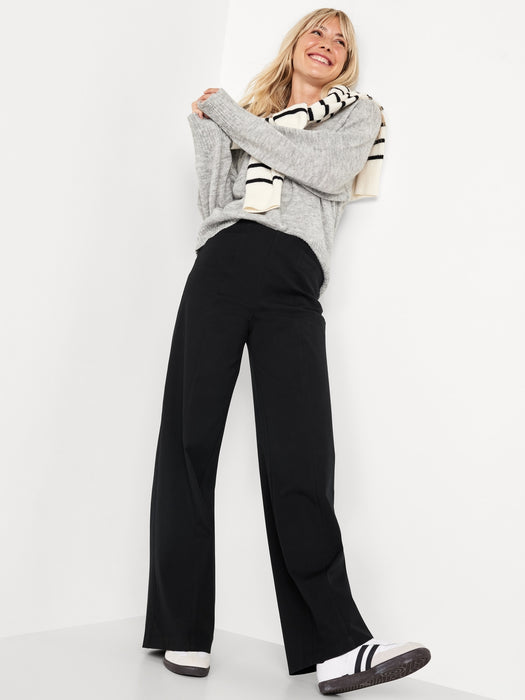 High-Waisted Pull-On Pixie Super Wide-Leg Pants