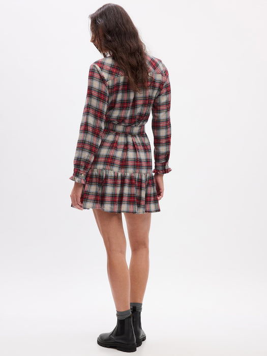 Plaid Tiered Mini Dress