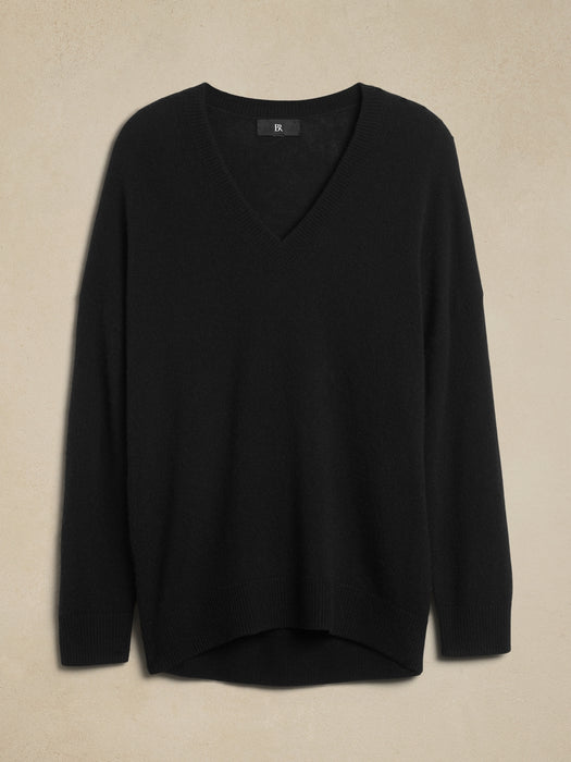 Oversized Lightweight Cashmere V-Neck Sweater