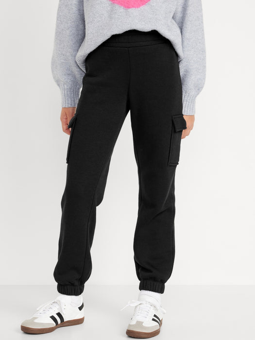 High-Waisted Fleece Cargo Jogger Pants for Girls