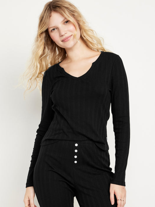 Pointelle Knit Pajama Top