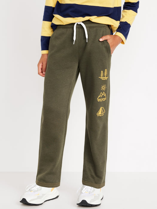 Straight Fleece Graphic Sweatpants for Boys