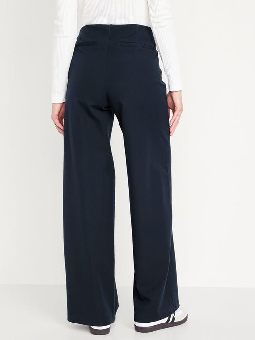High-Waisted Pull-On Pixie Super Wide-Leg Pants