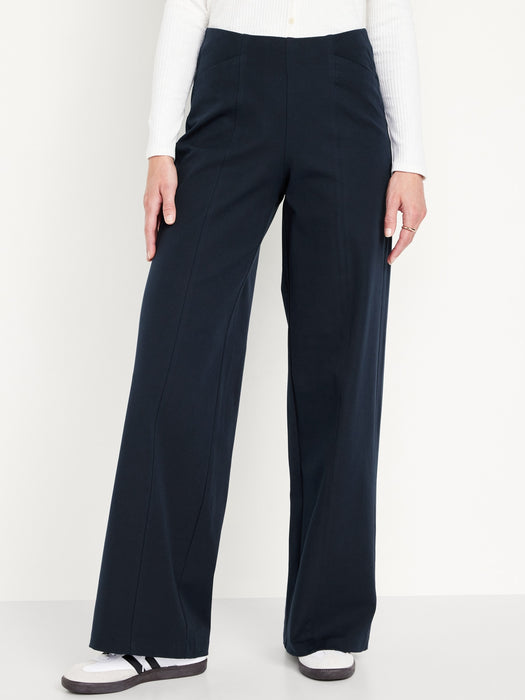High-Waisted Pull-On Pixie Super Wide-Leg Pants