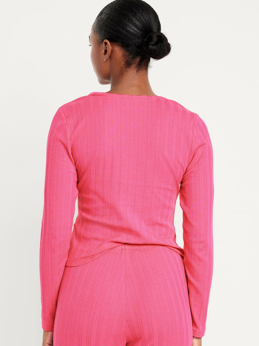 Pointelle Knit Pajama Top