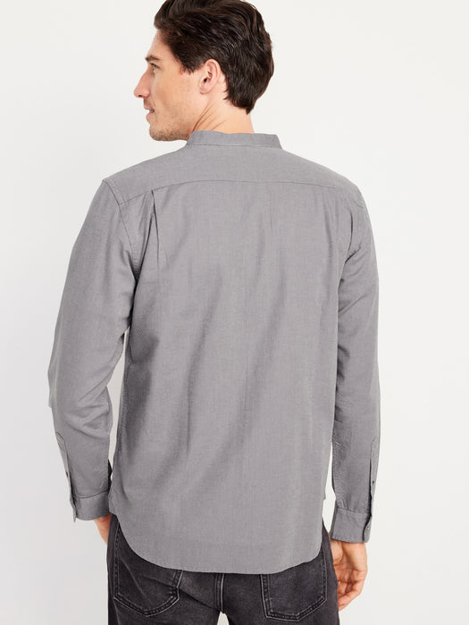 Non-Stretch Banded-Collar Oxford Shirt